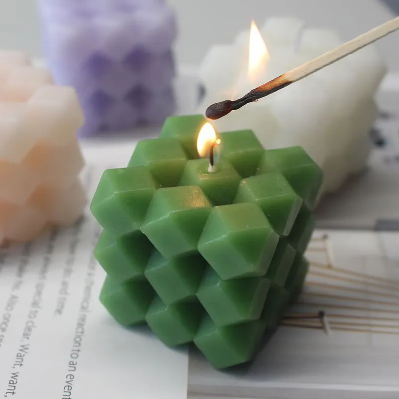 Rubik Cube Candle - Green