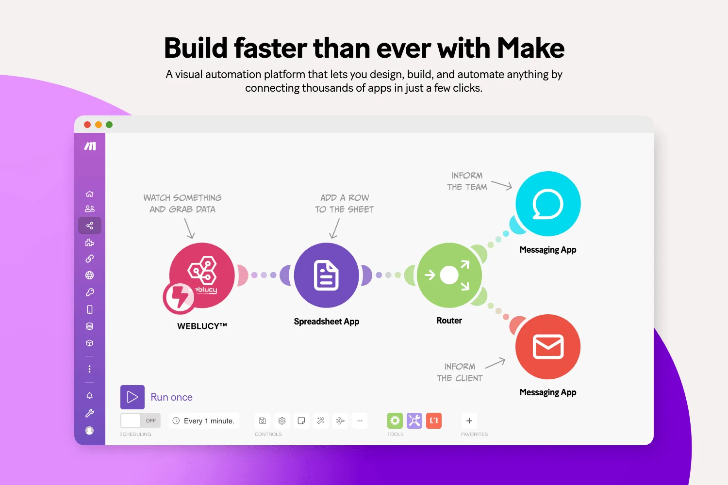 Połącz WEBLUCY™ z Twoją ulubioną aplikację w kilka minut - dzięki integracji z Make!