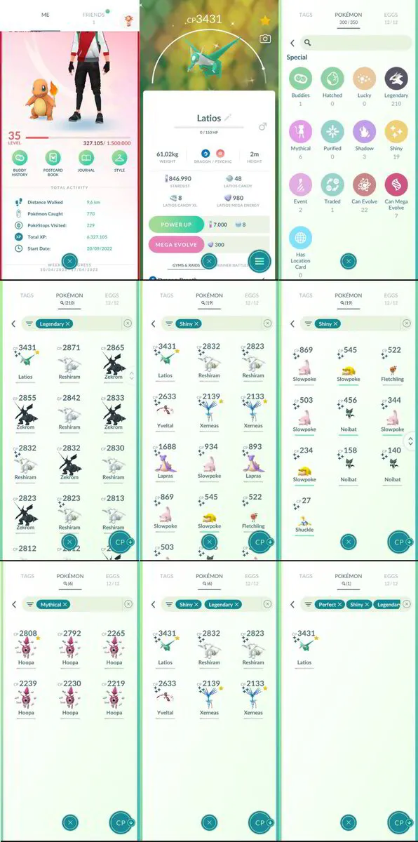 Account 1 - Shiny Collection [Red Team] - Pokemon GO – PokeMarkett