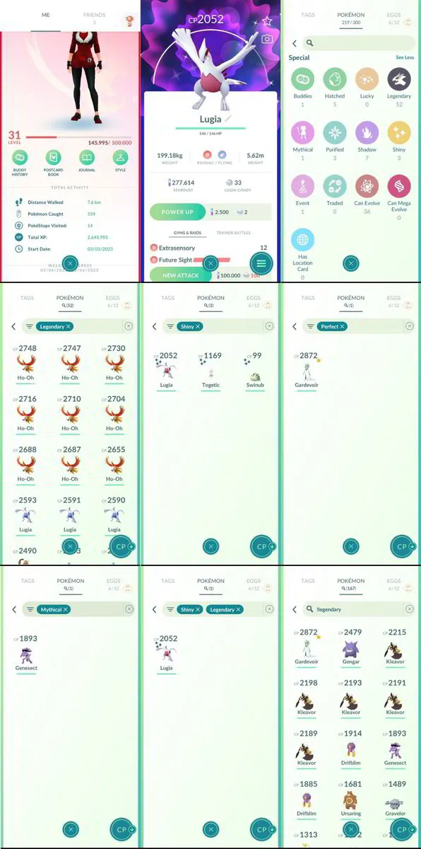 Pokémon Go Account ✨ Team Valor Level 31 ✨ 3 Shiny ✨ 52 Legendary/ 1 Mythical Pokémon ✨ 1 Hundo ✨ 1 Shiny Legendary/ Mythicals [Shiny Lugia] ✨ 277K Stardust ✨ 219 Pokémon✨ Bag Items 2084 ✨ 350 Coins ✨  SKU349 ✨ Instant Delivery