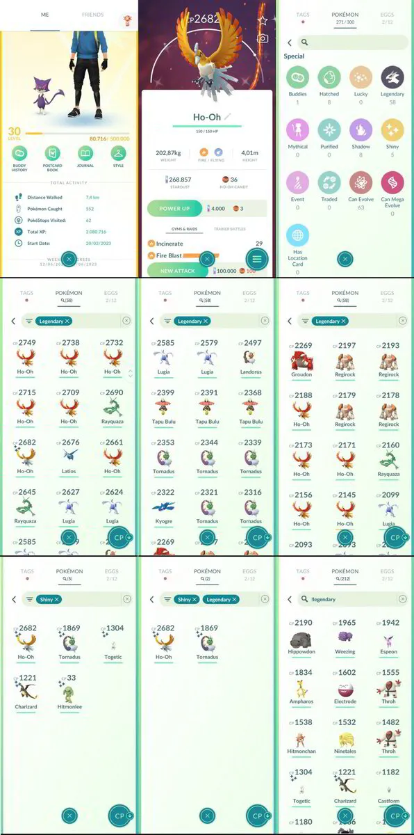 Pokémon Go Account ✨ Team Instinct Level 30 ✨ 5 Shiny ✨ 58 Legendary Pokémon ✨ 2 Shiny Legendary/ Mythicals [Shiny Ho-Oh + Shiny Tornadus] ✨ 268K Stardust ✨ 271 Pokémon✨ Bag Items 434 ✨ 300 Coins ✨  SKU354 ✨ Instant Delivery