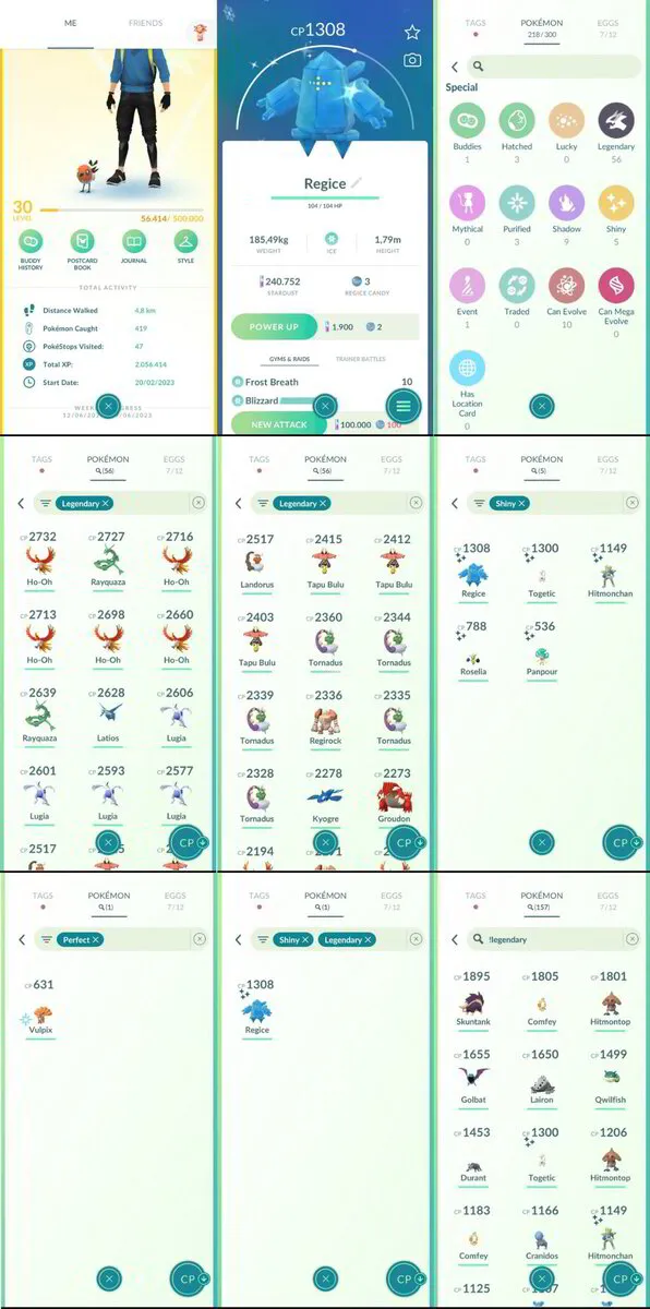 Pokémon Go Account ✨ Team Instinct Level 30 ✨ 5 Shiny ✨ 56 Legendary Pokémon ✨ 1 Hundo ✨ 1 Shiny Legendary/ Mythicals [Shiny Regice] ✨ 240K Stardust ✨ 218 Pokémon✨ Bag Items 859 ✨ 300 Coins ✨  SKU353 ✨ Instant Delivery