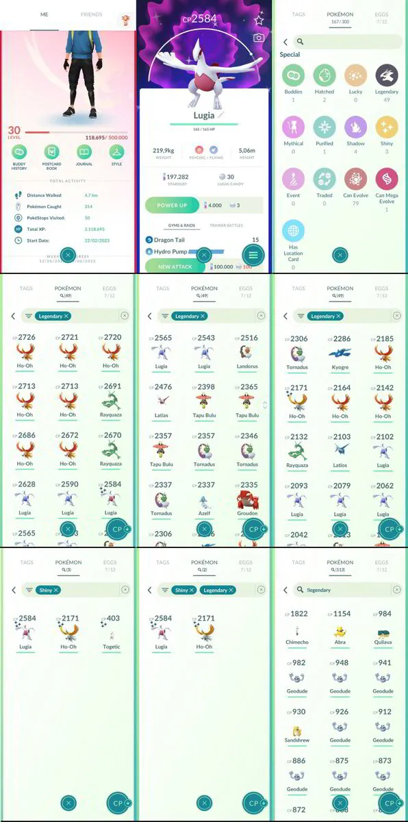 Pokémon Go Account ✨ Team Valor Level 30 ✨ 3 Shiny ✨ 49 Legendary Pokémon ✨ 2 Shiny Legendary [Shiny Lugia + Shiny Ho-Oh] ✨ 197K Stardust ✨ 167 Pokémon✨ Bag Items 858 ✨ 302 Coins ✨  SKU359 ✨ Instant Delivery