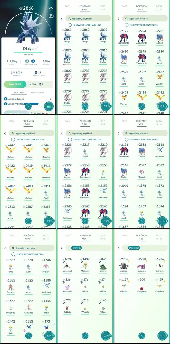 ✨ Pokémon Go Account ✨ Team Mystic Level 35 + 6M Exp ✨ 199 Pokemon ✨ 9 Shiny ✨72 Legendary/ Mythicals ✨ 6 hundos ✨ 456K Stardust ✨ Bag Items 345 ✨ 96 Pokecoin ✨ Instant Delivery  