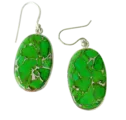 Green Turquoise & Copper Earrings