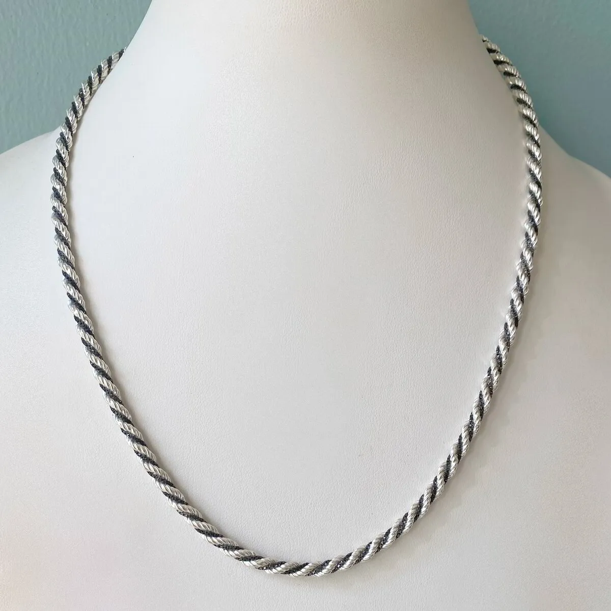 50cm Sterling Silver Box Rope Chain