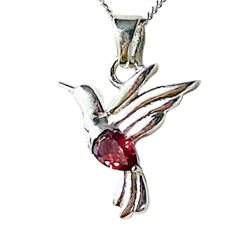 Garnet Bird Necklace