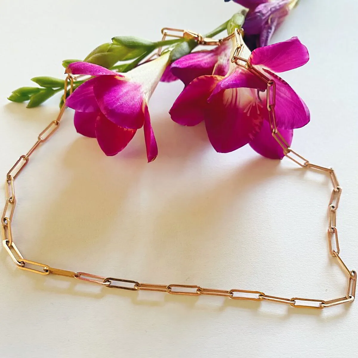 Rose Gold Paper Clip Link Necklace