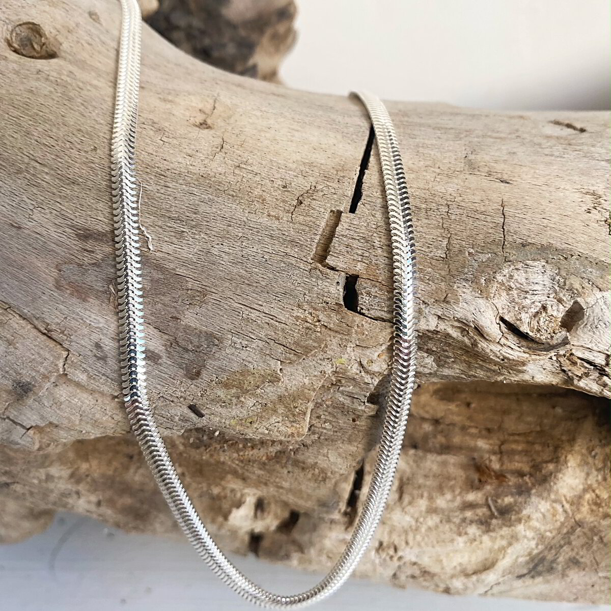 sterling silver flat snake chain