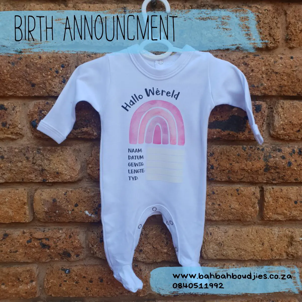 Birth Announcement Babygrow