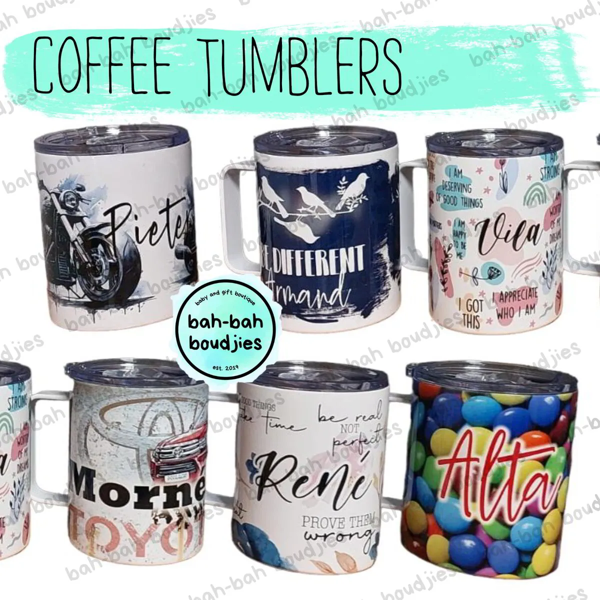 Coffee Tumbler Mug *Straws sold Separately*