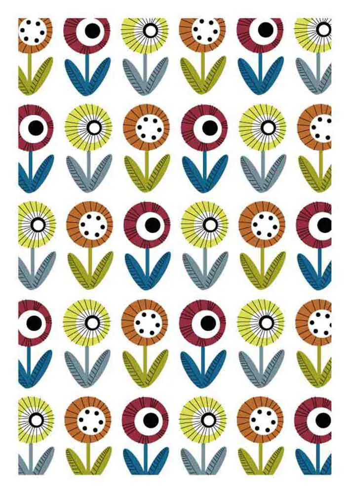 Retroposter på blommönster från 60,-70-talet