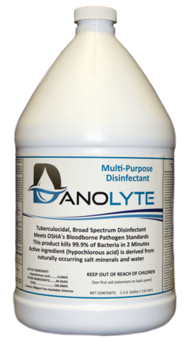 Anolyte disinfectant solution