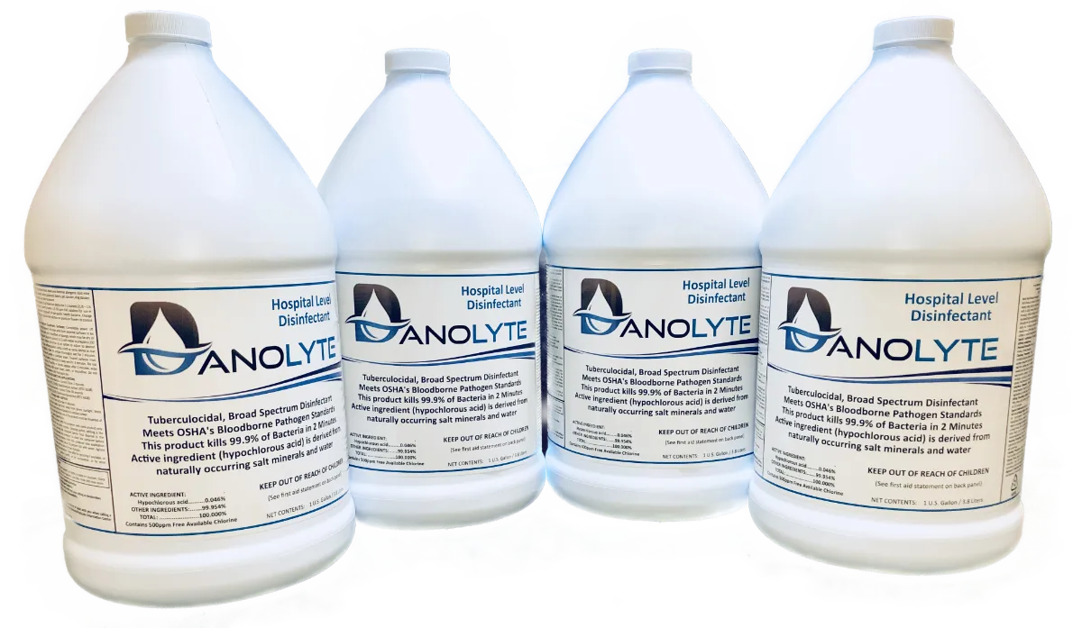 Danolyte Disinfectant (HOCl) @ 500ppm Four Gallons Case