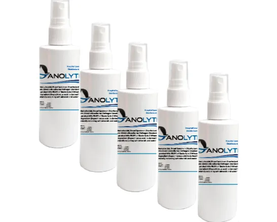 Five Personal 4oz Spray Bottles Danolyte Disinfectant (HOCl) @ 500ppm 
