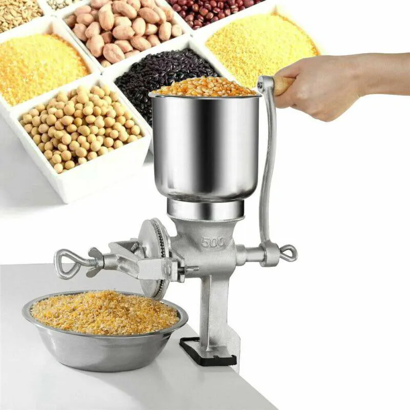 Honhill Portable Grinder Manual Grain Grinder Table Clamp Corn Mill Flour Maker Wheat Grain Nut Mill Cast Iron Hand Grinders