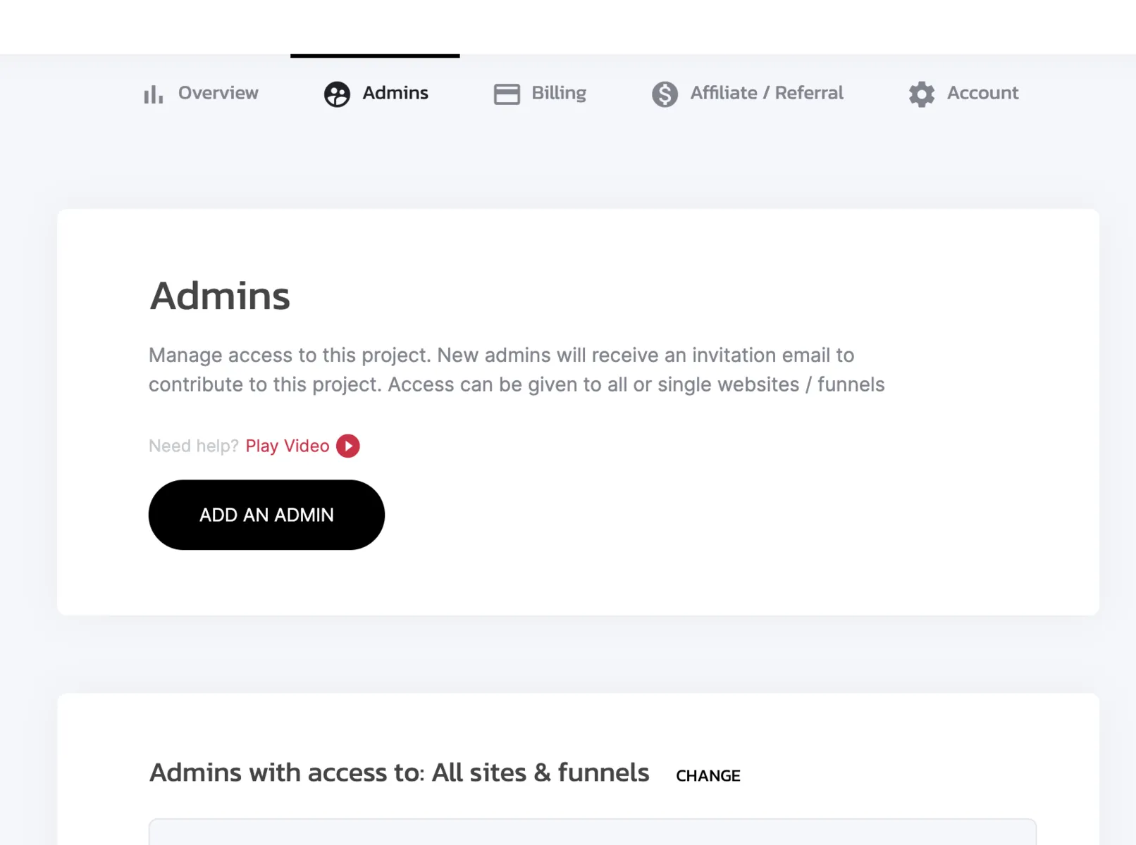Adding and Managing Admins