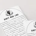 Bride or Die Bachelorette Party Dirty Mad Libs Game Printable