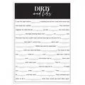 Dirty Bachelorette Mad Libs Story Black and White Theme