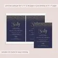 Navy and Gold Birthday Party Invitation Template