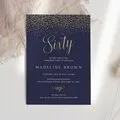 Navy and Gold Birthday Party Invitation Template