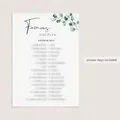 Eucalyptus Wedding Anniversary Party Games Templates