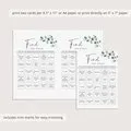 Eucalyptus Wedding Anniversary Party Games Templates