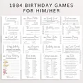 1984 Birthday Party Games Kit with 20 Editable Templates