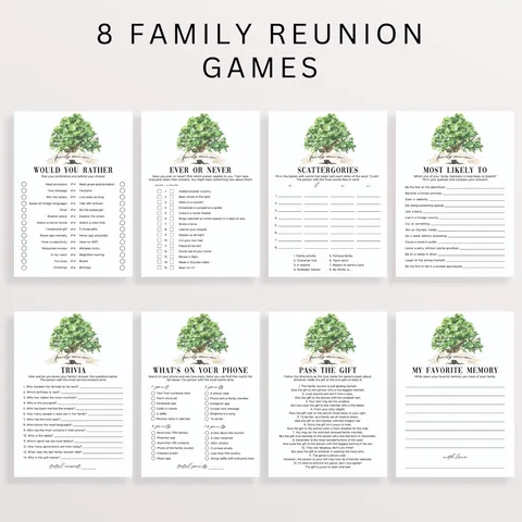 Family Reunion Trivia Game Family Gathering Party Activities