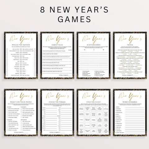 New Years Would You Rather Game Printable New Year's Eve 