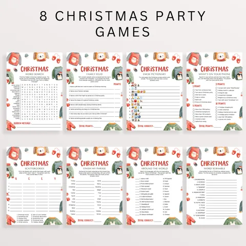 Christmas Multiple Choice Trivia Family Party Game | Christmas Printable  Games | Christmas Adult Kids Party Games