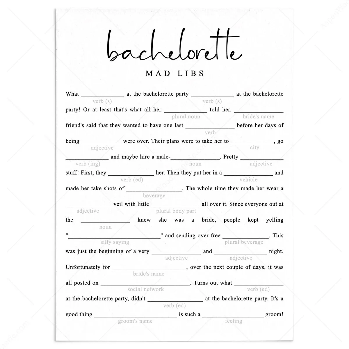 mad libs 2 3551845 printable mad libs game for bachelorette party | instant download