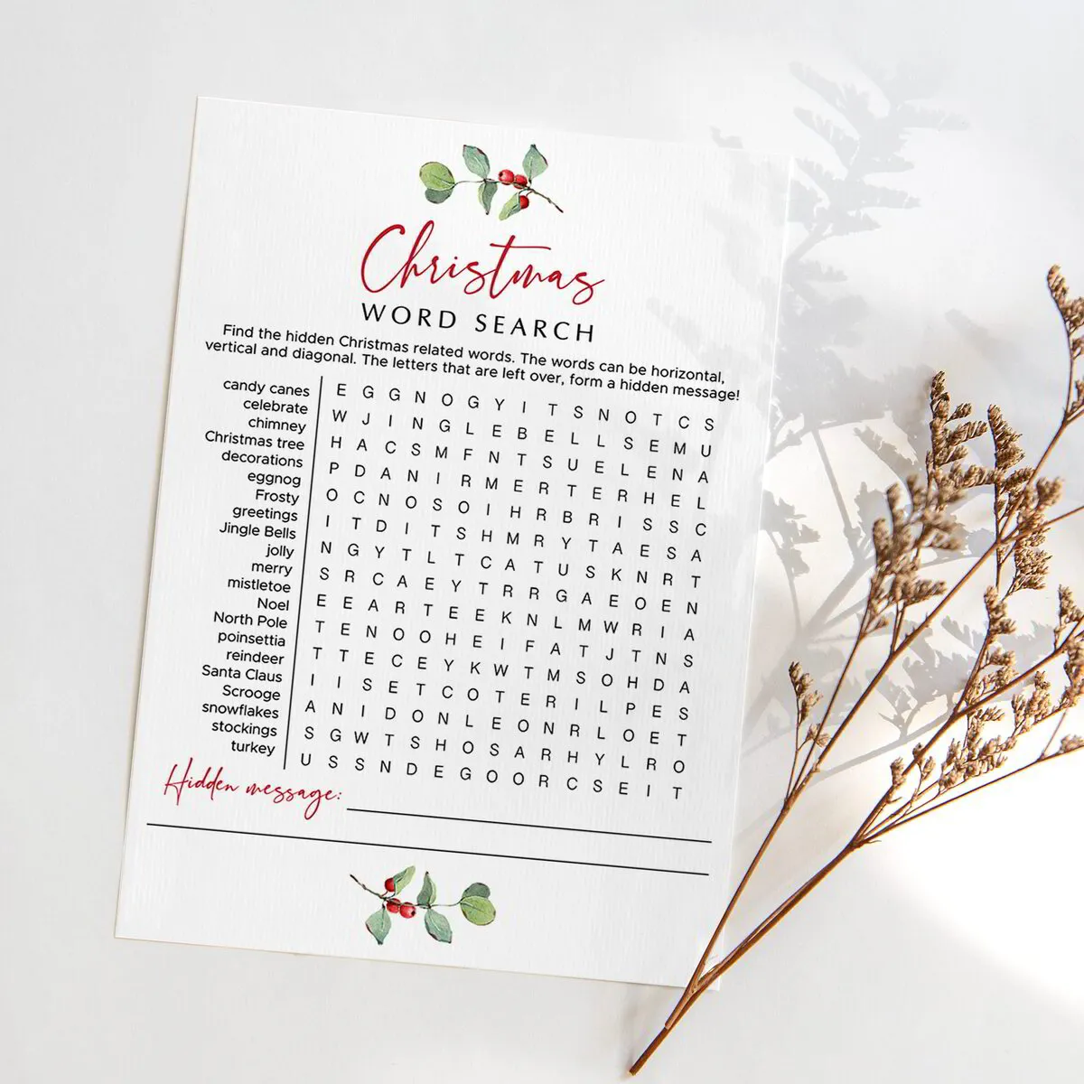 Printable Christmas Word Search Classroom Holiday Party Ideas