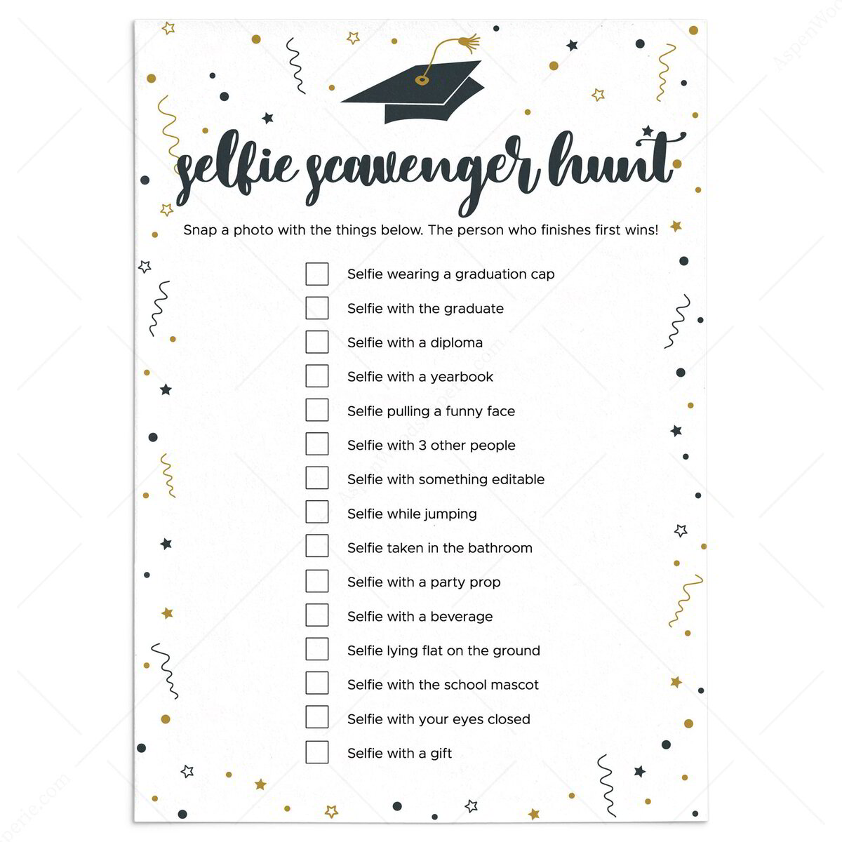 Hilarious Selfie Scavenger Hunt Game | Grad Party Ideas