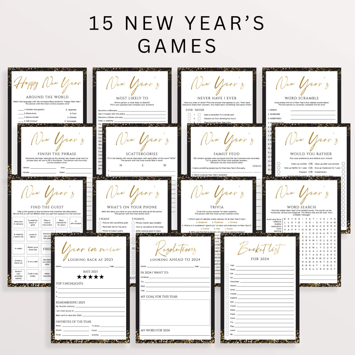 New Years Eve Party Game New Year's Eve Wedding 