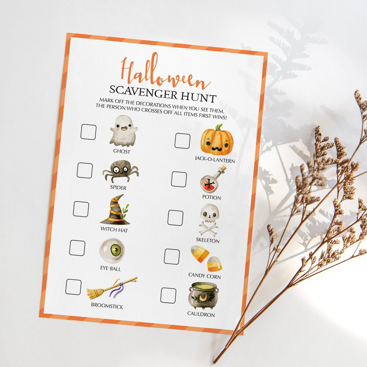 Picture Scavenger Hunt Game | Halloween Games for Kids Printable