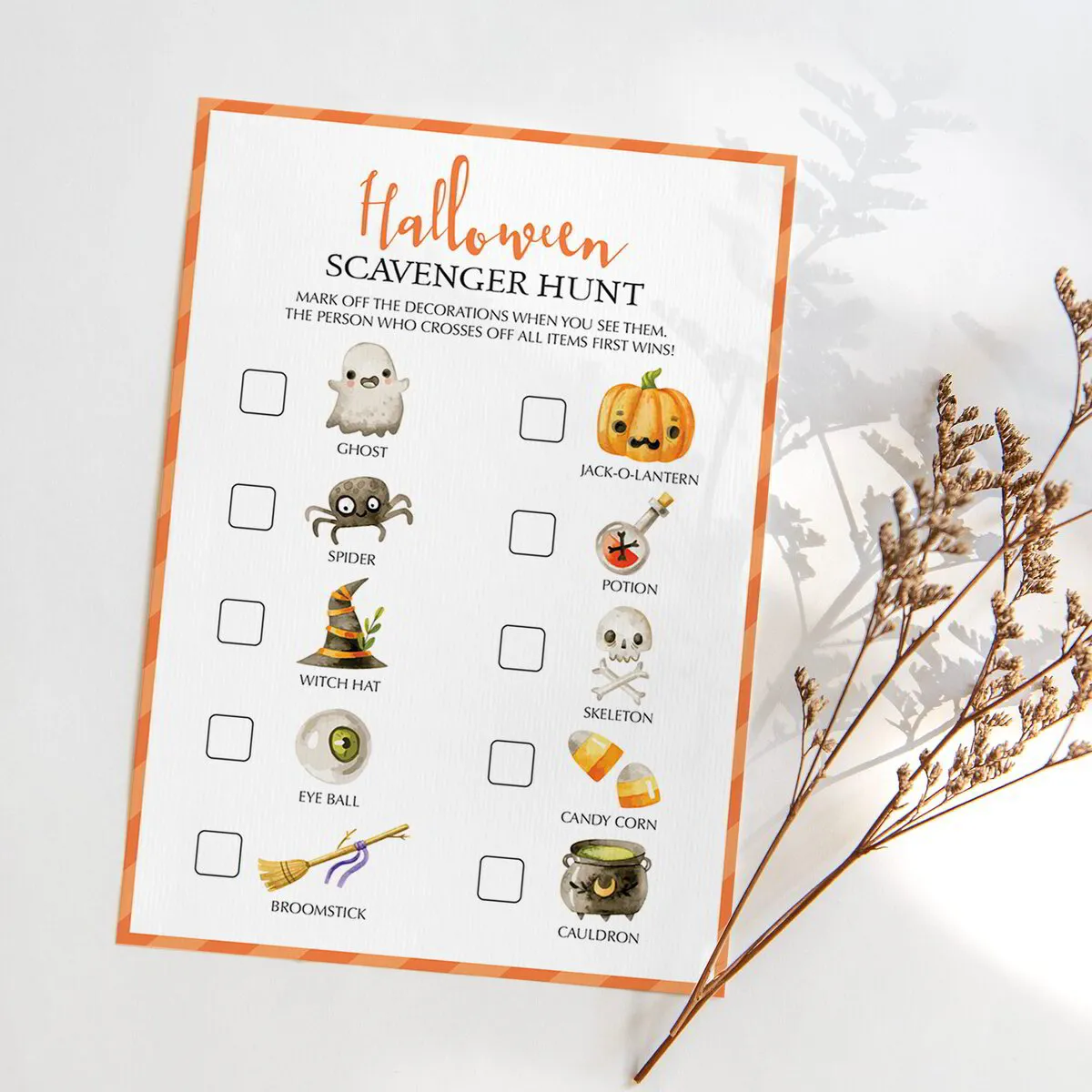 Picture Scavenger Hunt Game | Halloween Games for Kids Printable