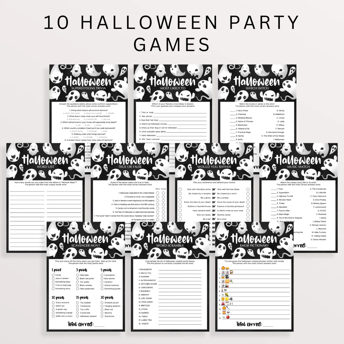 Haunted Halloween Party Games for Seniors Adults and Kids
