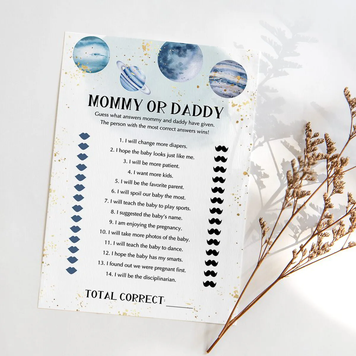 Houston We Have a Boy Baby Shower Mommy or Daddy Game Printable