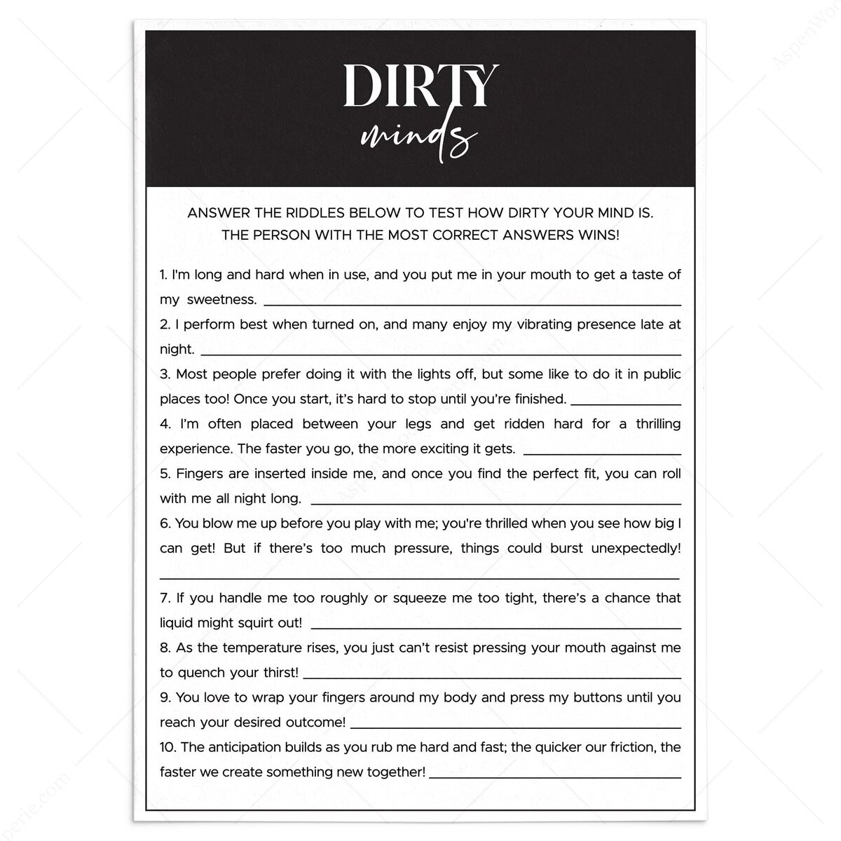 Dirty Minds Card Bachelorette - Dirty Minds Game 8283989 