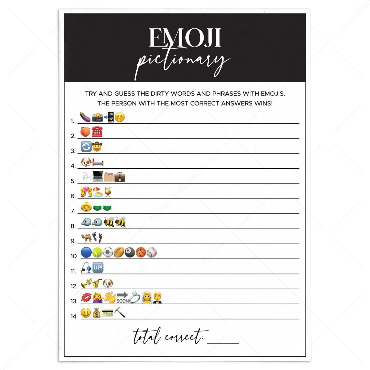 Hilarious Emoji Pictionary Game for Hen Do Activity Ideas