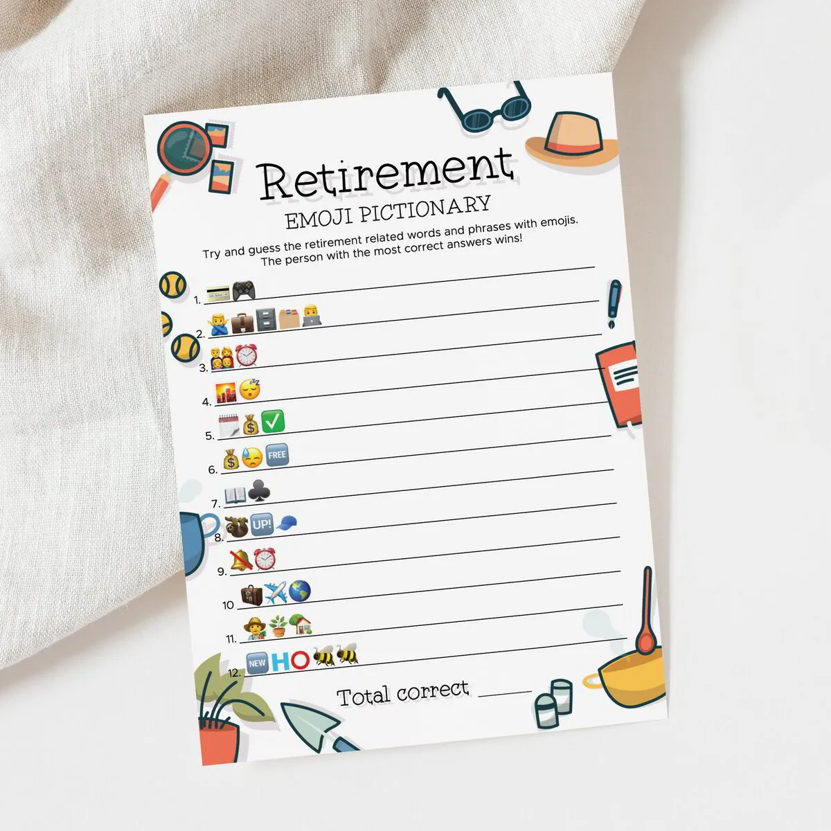 Emoji Pictionary Printable  Fun Games for a Retirement Party