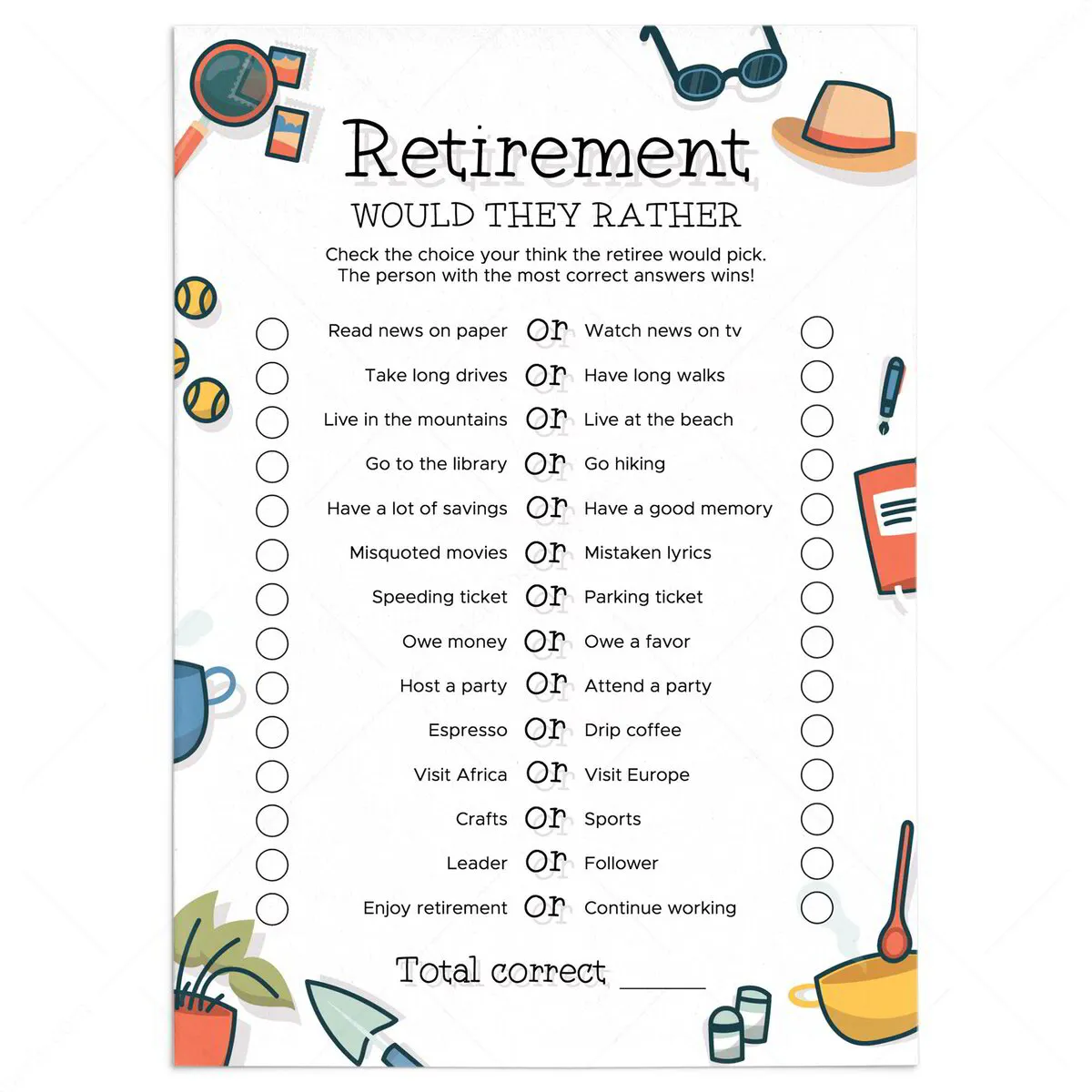 Would the Retiree Rather Printable | Fun Retirement Party Game would-the-retiree-rather-printable-fun-retirement-party-game