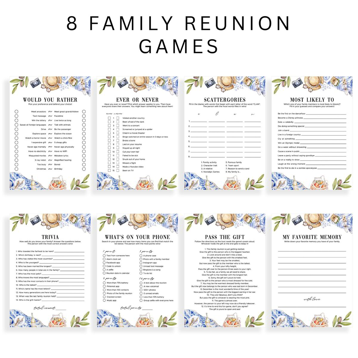 Outdoor Family Reunion Games For Kids And Adults 