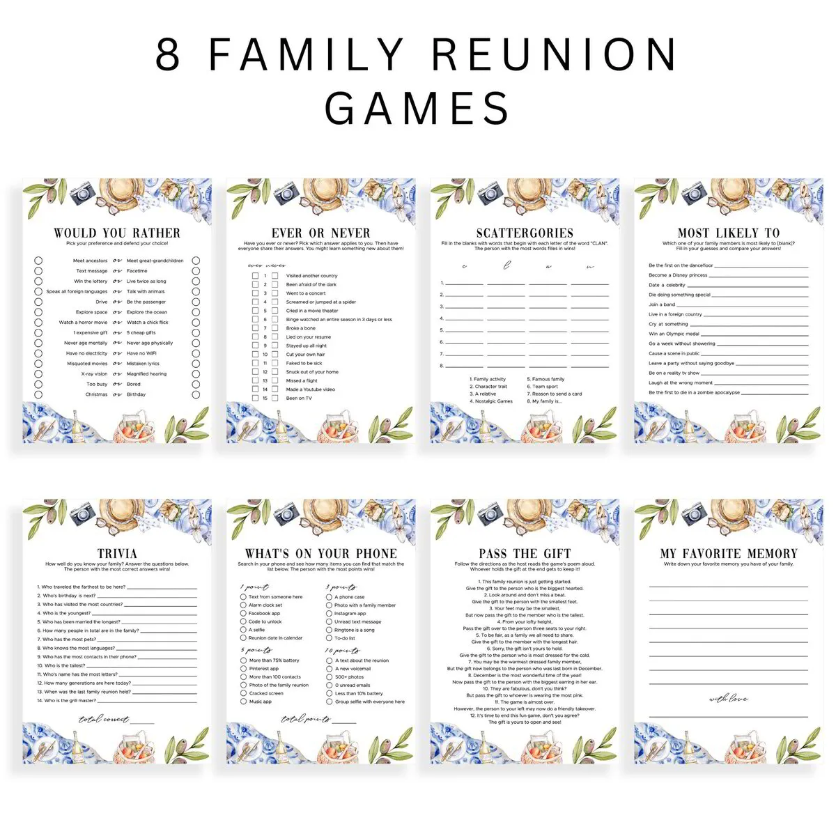 Outdoor Family Reunion Games for Kids and Adults | Templates