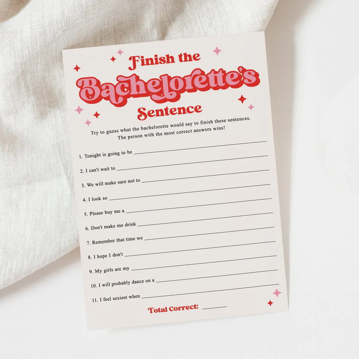 Finish The Bachelorettes Sentences  Bachelorette Party Games –  OhHappyPrintables