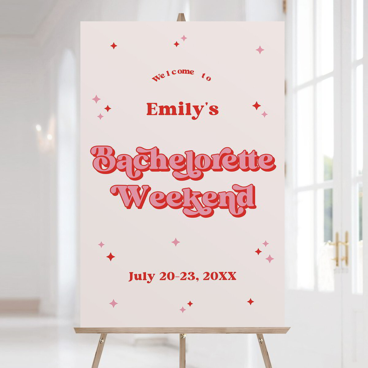 Welcome Weekend Sign Retro Bachelorette Weekend Welcome Sign | Editable Template