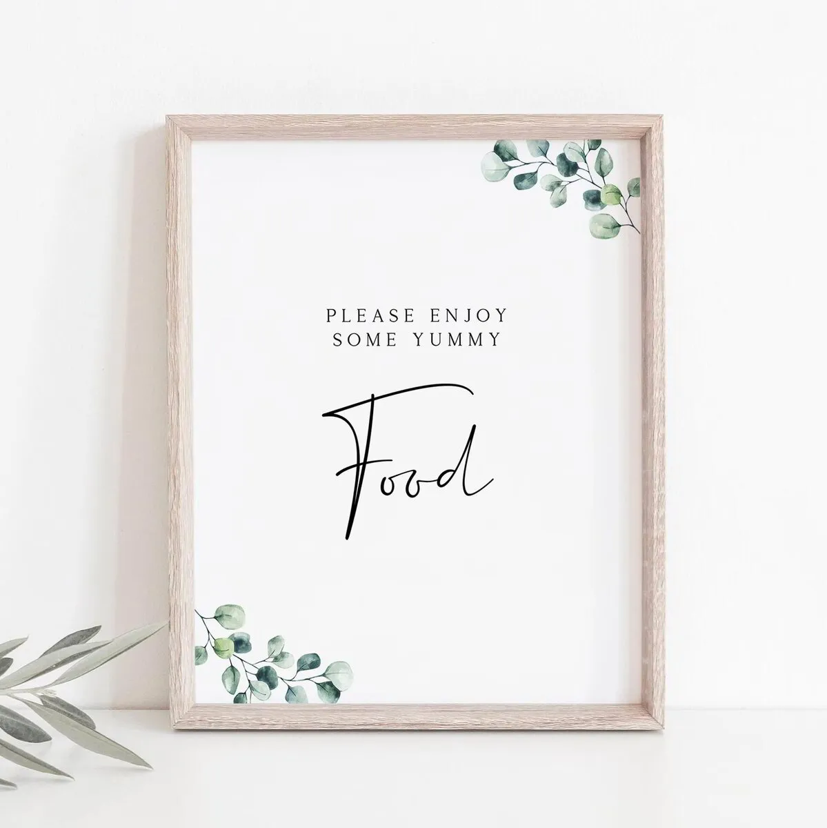 Eucalyptus Leaves Party Food Sign Digital Download
