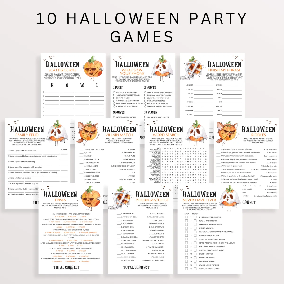 Orange Pumpkin Themed Halloween Party Games for Groups