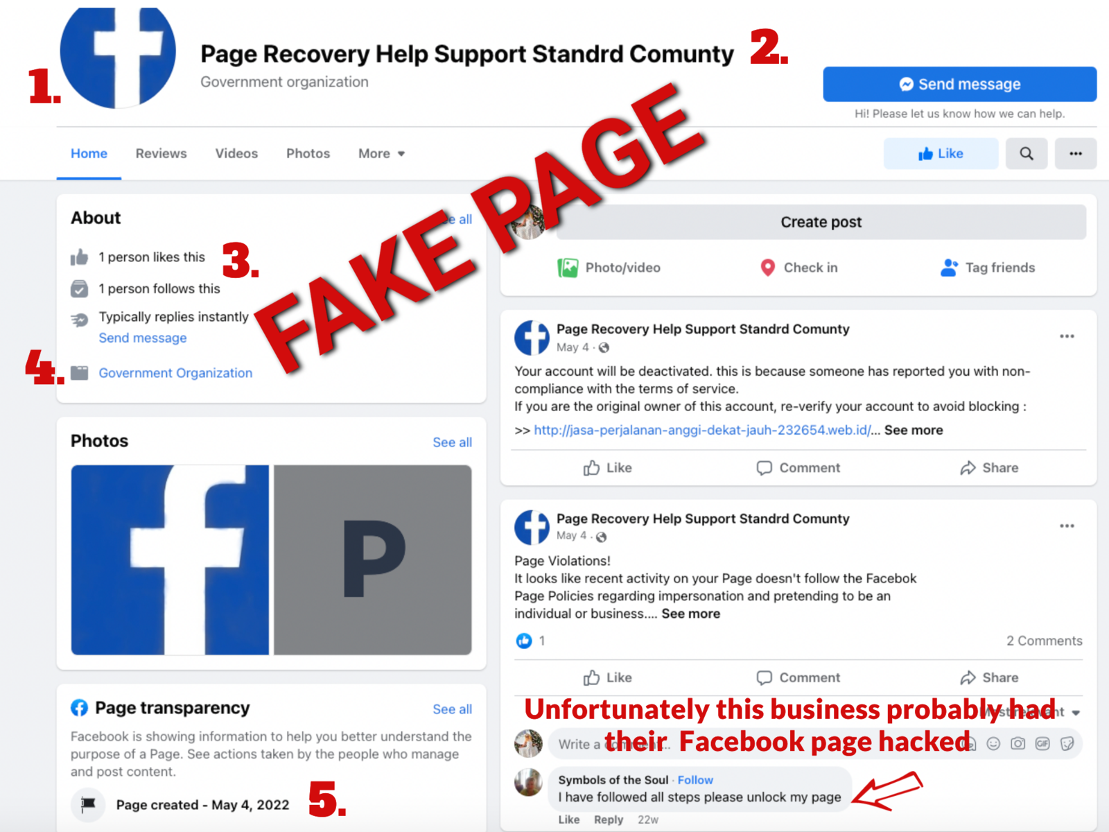 BEWARE FAKE FACEBOOK PAGE PHISHING SCAMS